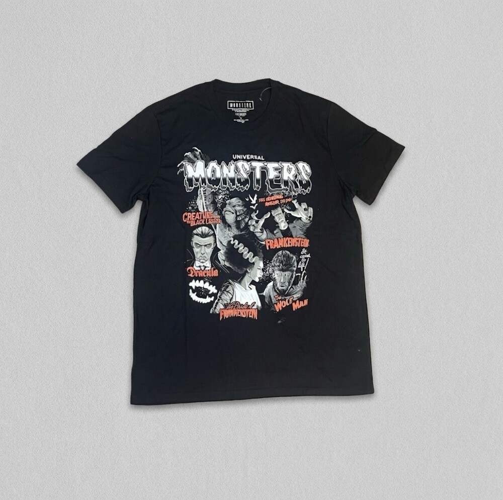 Men’s Black Universal Monsters t Shirt Large New Flaw